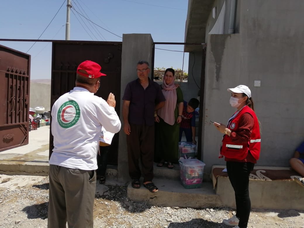 HodFrc's tweet photo. Whilst vaccination coverage remains low and a third wave of #Covid19 officially announced, prevention measures are essential. 3277 households visited and provided with hygiene kits in #Erbil #Hawler governorate #Iraq #Kurdistan region by @iraqircs and @CroixRouge with @IFRC_MENA https://t.co/aiDMqwUXjx