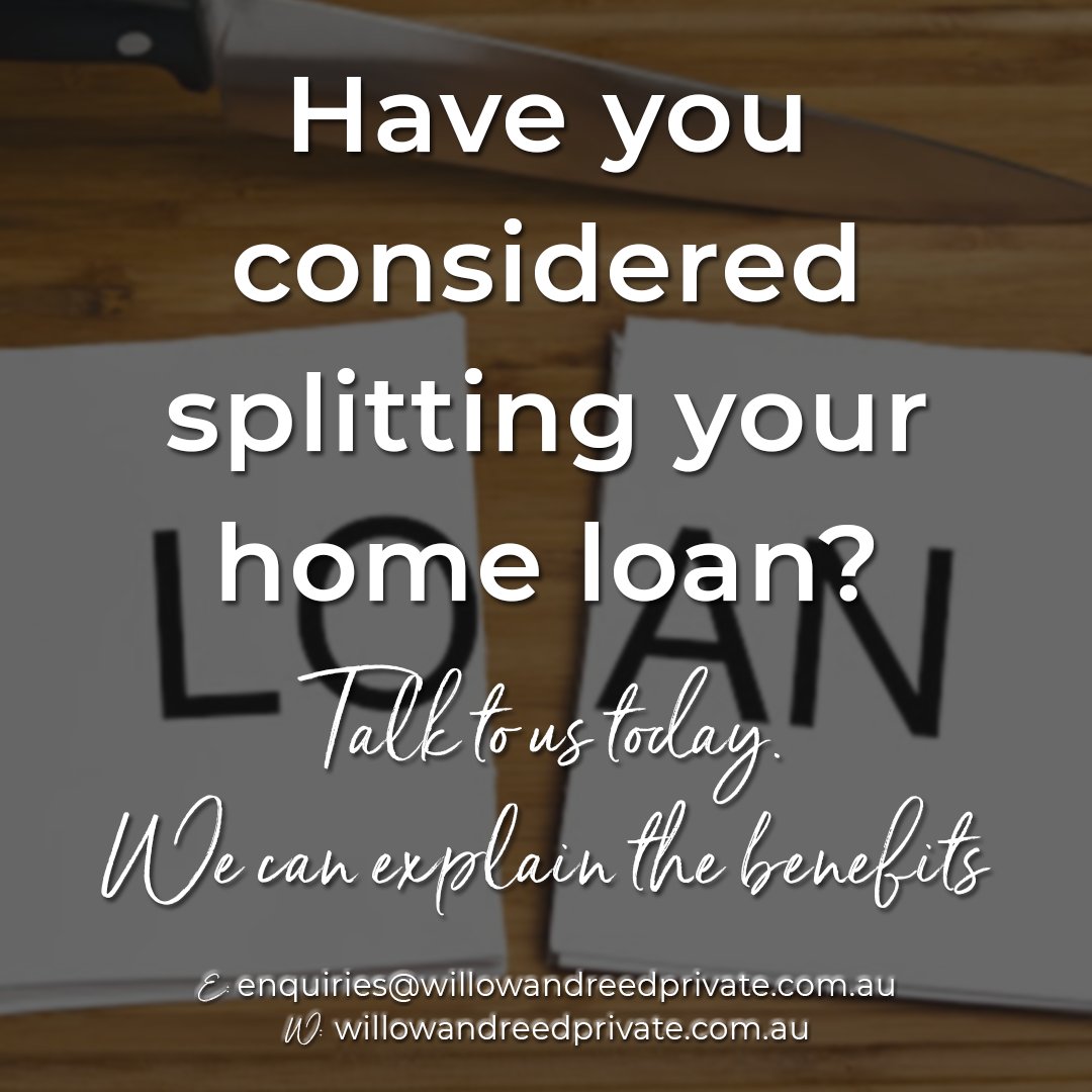 wrprivate's tweet photo. Splitting your home loan has plenty of advantages. It can protect a portion of your loan from rate rises, whilst another portion can take advantage of any rate drops. Splitting can improve your cash flow and help you save more. Give us a call, we can help.
#willowandreedprivate https://t.co/KiJSQAfDSe