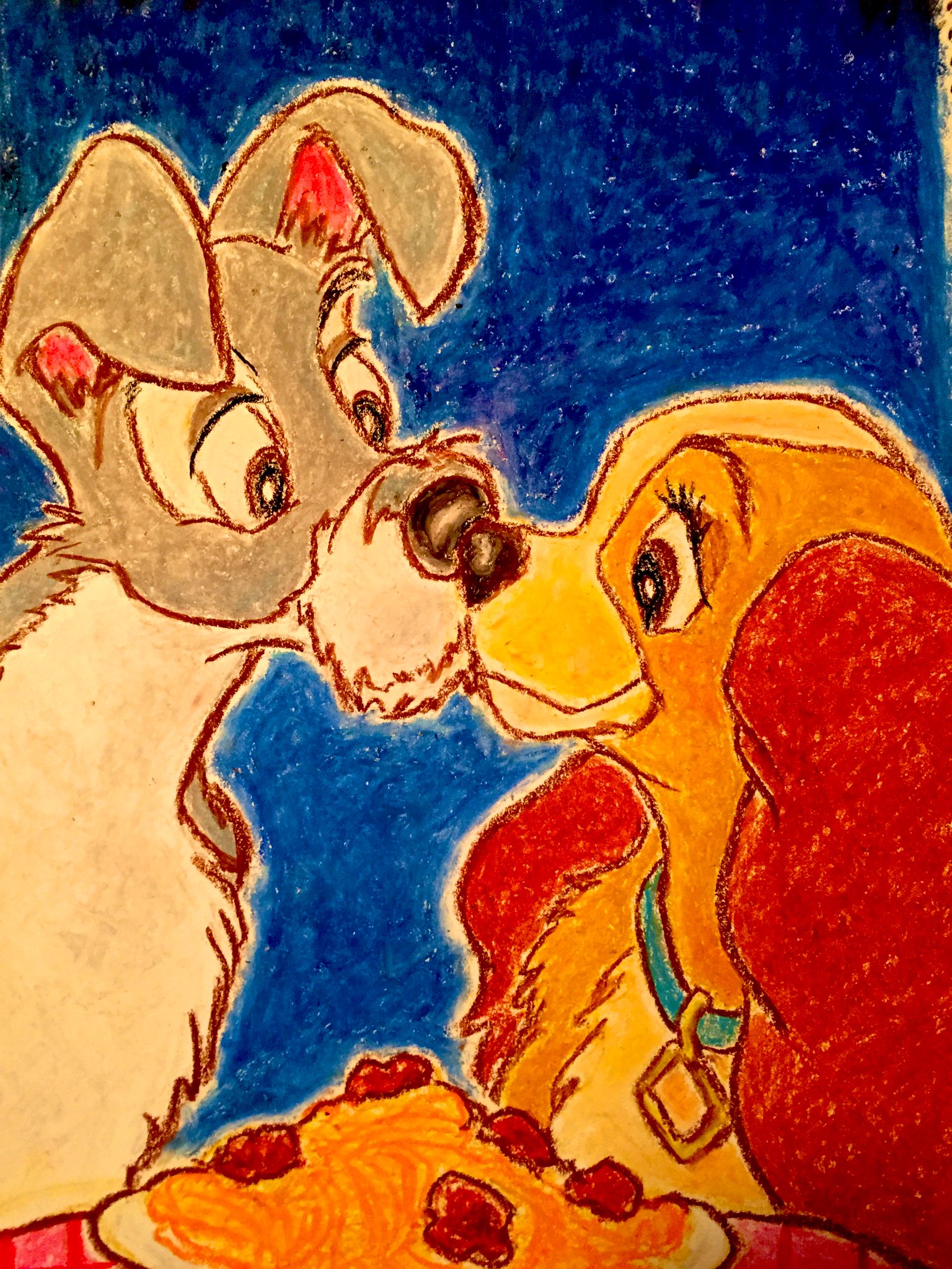 C K Art 過去絵からわんわん物語 ディズニー Disney わんわん物語 レディ トランプ 犬 いぬ わんちゃん 名シーン クレヨン クレヨン画 絵 イラスト イラスト好きさんと繋がりたい T Co Fykf3iz8gl Twitter
