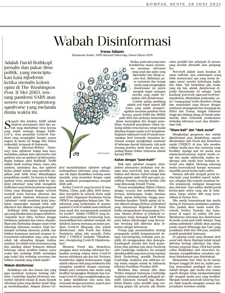 johanadhi's tweet photo. Wabah Disinformasi @sociotalker @ignharyanto @drpriono1 @ulil @AlissaWahid @budimandjatmiko @bdm2502 @BudiSetyarso @Darmaningtyas @iwanpranoto https://t.co/wx16jiE26U