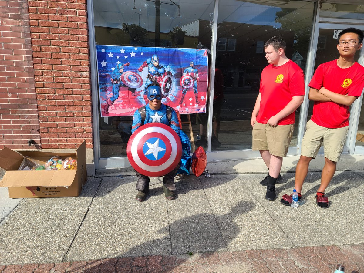 Captain America keeping an eye out for JROTC or is JROTC keeping an eye out for Captain America?