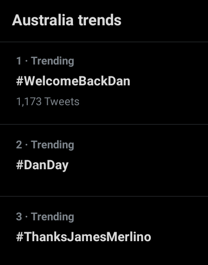 PRGuy17's tweet photo. Top 3 trending across Australia today: https://t.co/DBAzOKr6Th