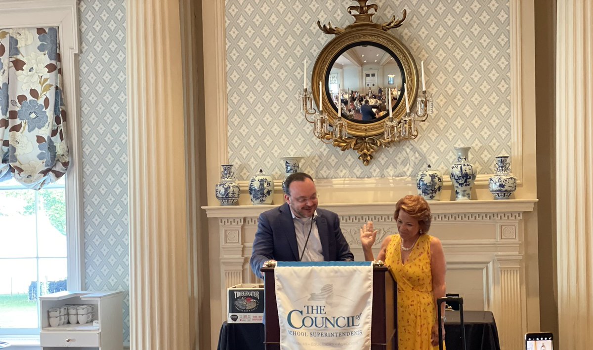 Incoming NYSCOSS President, Dr. Harrington from @OSchoolsPR gets sworn in. Thank you Dr. Ike for your leadership during this past year. @NYSchoolSupts
