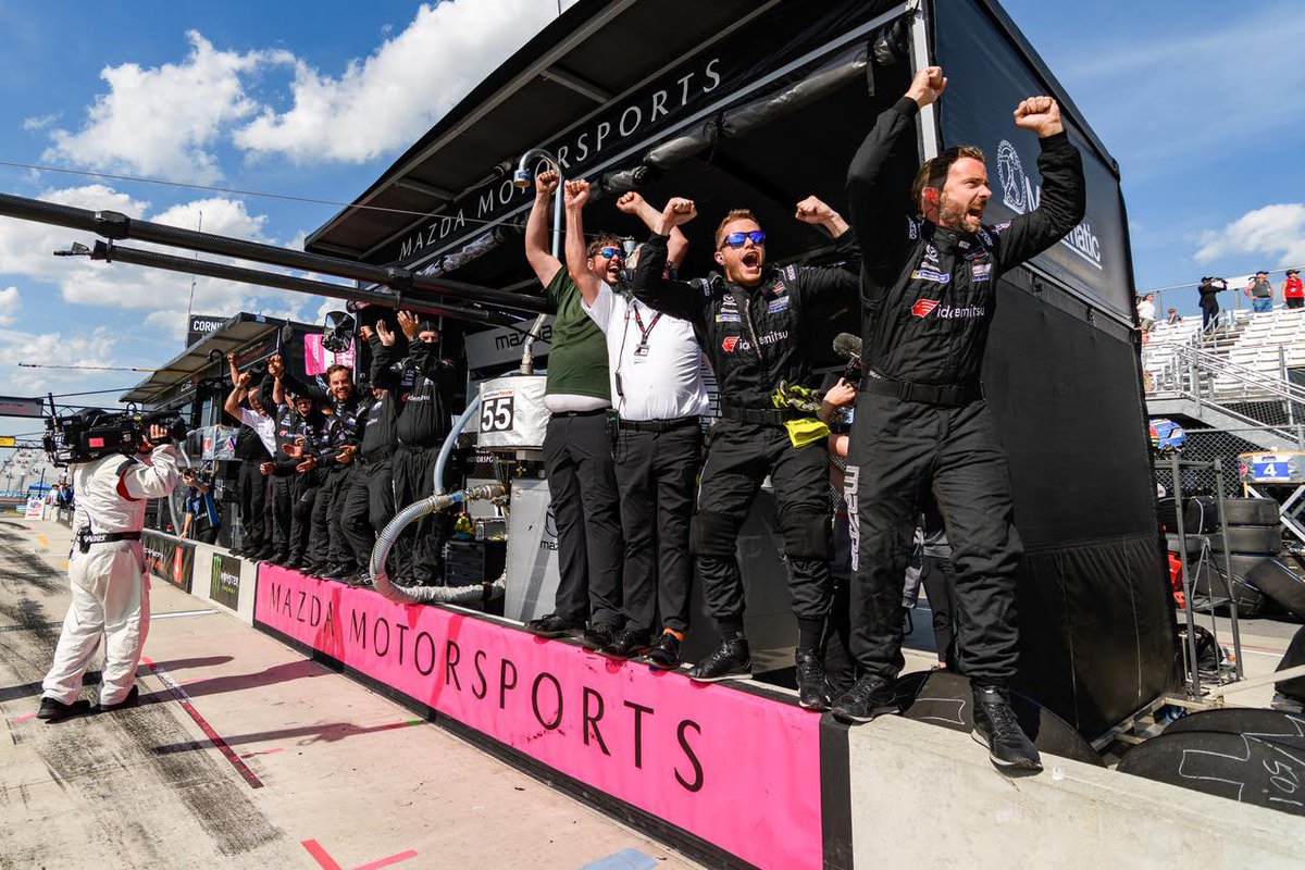 Mazda Motorsports (@mazdaracing) on Twitter photo Never stop challenging.
An amazing effort by <a href="/HarryTincknell/">Harry Tincknell</a>, <a href="/ollyjarvis/">Oliver Jarvis</a>, <a href="/JBomarito/">Jonathan Bomarito</a>, and the entire <a href="/Multimatic/">Multimatic</a> crew today at <a href="/WGI/">Watkins Glen International</a> as we celebrate our first victory of the season.
#MazdaMotorsports #Sahlens6HRS Never stop challenging.
An amazing effort by <a href="/HarryTincknell/">Harry Tincknell</a>, <a href="/ollyjarvis/">Oliver Jarvis</a>, <a href="/JBomarito/">Jonathan Bomarito</a>, and the entire <a href="/Multimatic/">Multimatic</a> crew today at <a href="/WGI/">Watkins Glen International</a> as we celebrate our first victory of the season.
#MazdaMotorsports #Sahlens6HRS