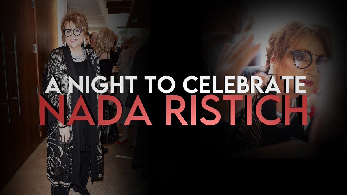 We are thrilled to be celebrating Nada Ristich and her unparalleled impact on the arts tonight at 8 p.m. (1/3)