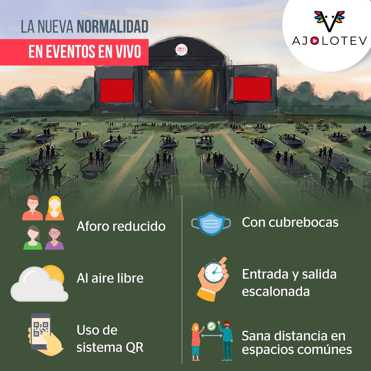 La “nueva normalidad” en la industria del entretenimiento ya está aquí 🤩. ¿Te animas a ir un evento en vivo? ¿Qué tantas ganas tienes de regresar a los conciertos y festivales? 🎶🎤👩‍🎤

#AjoloteV #Entretenimiento #Conciertos