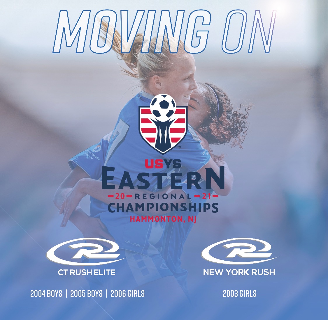 Congrats to G03s for advancing to Eastern Regional Championships semifinal, regardless of the result in the last group game tomorrow! They won 1:0 today, goal scored by Sabrina. Well done everyone and good luck!

#NortheastRush #NewYorkRush #nyrushselect #NYSW #USYS #RoadtoFL
