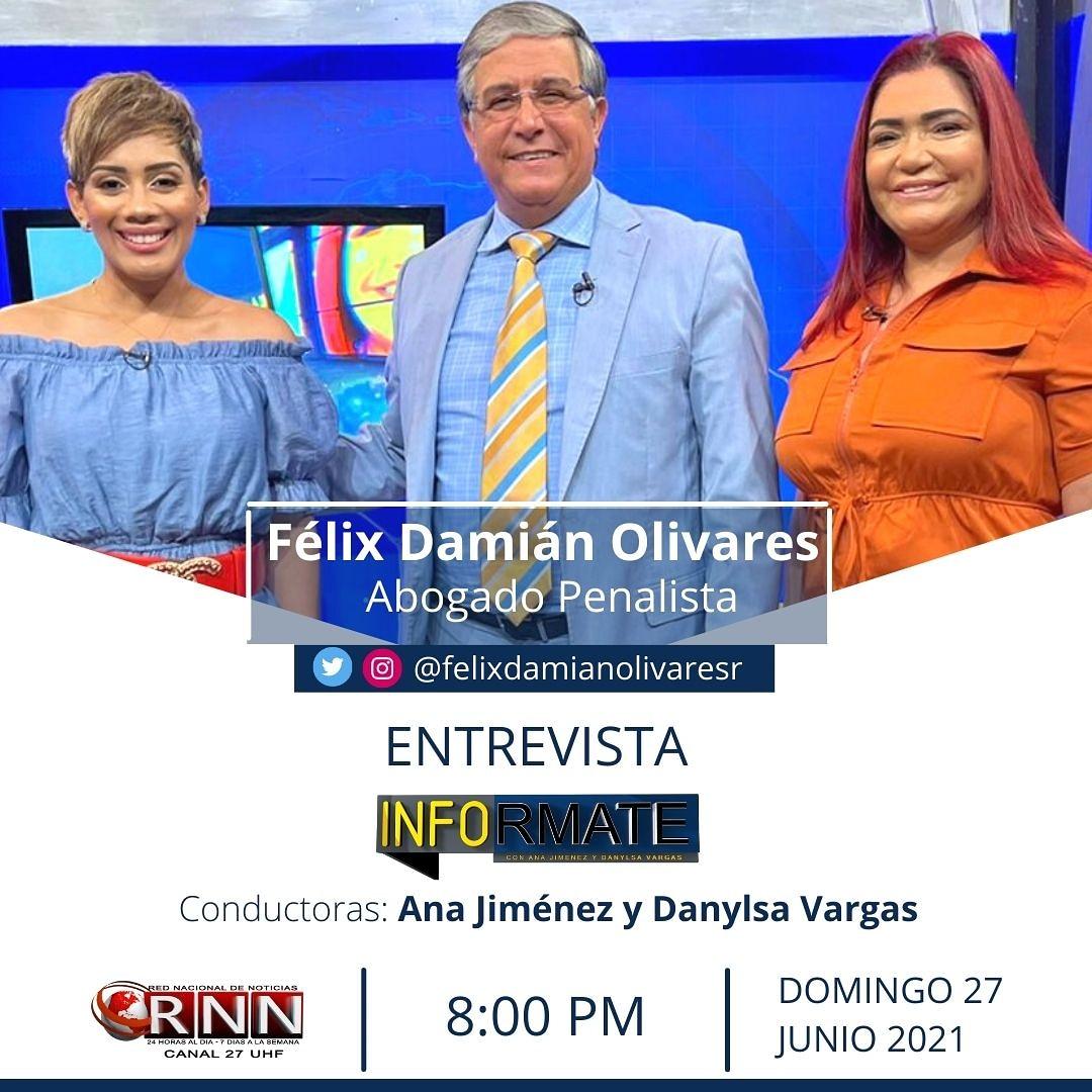 InformateOfici1's tweet photo. Ya estamos con el abogado penalista @felixdamianolivaresr

Sintoniza por @rnncanal27 https://t.co/GzrBBselRq