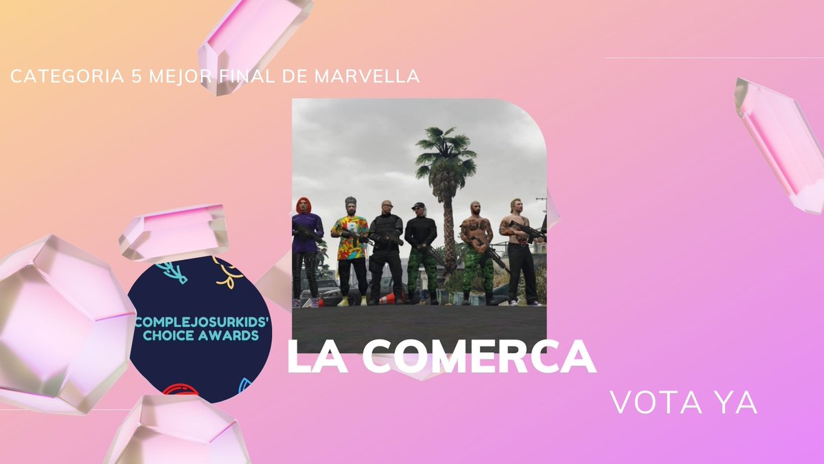 ComplejosurKid's tweet photo. VOTA YA   LOS NOMINADOS A 
MEJOR FINAL  MARVELLA  VICE 
MIRANDA 
MOGAN Y LARS 
FREDOR
LA COMERCA
VOTA EN https://t.co/KNoGwgCstL https://t.co/iUwsCOnemY