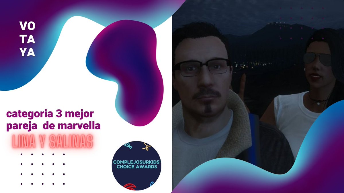 ComplejosurKid's tweet photo. CATEGORIA NOMINACION 
VOTA EN https://t.co/KNoGwgCstL
PERSONAJES  LINA Y RAUL SALINAS  
MOGAN Y LARS https://t.co/E4aR4O6wqn