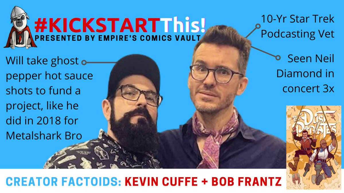 EmpiresComics's tweet photo. OMG the "Word Bros" -@kevin_cuffe & Bob @bfrantz19 Frantz- are a *riotous*, good time. Missed the live interview? Never fear; the replay is here!-- https://t.co/uWm56hvSWw
Help #KickstartThis! @ https://t.co/fTbbJrjbmq
Gents, thank you for joining us tonight!
#CreatorFactoids https://t.co/OgL3xkoTeC