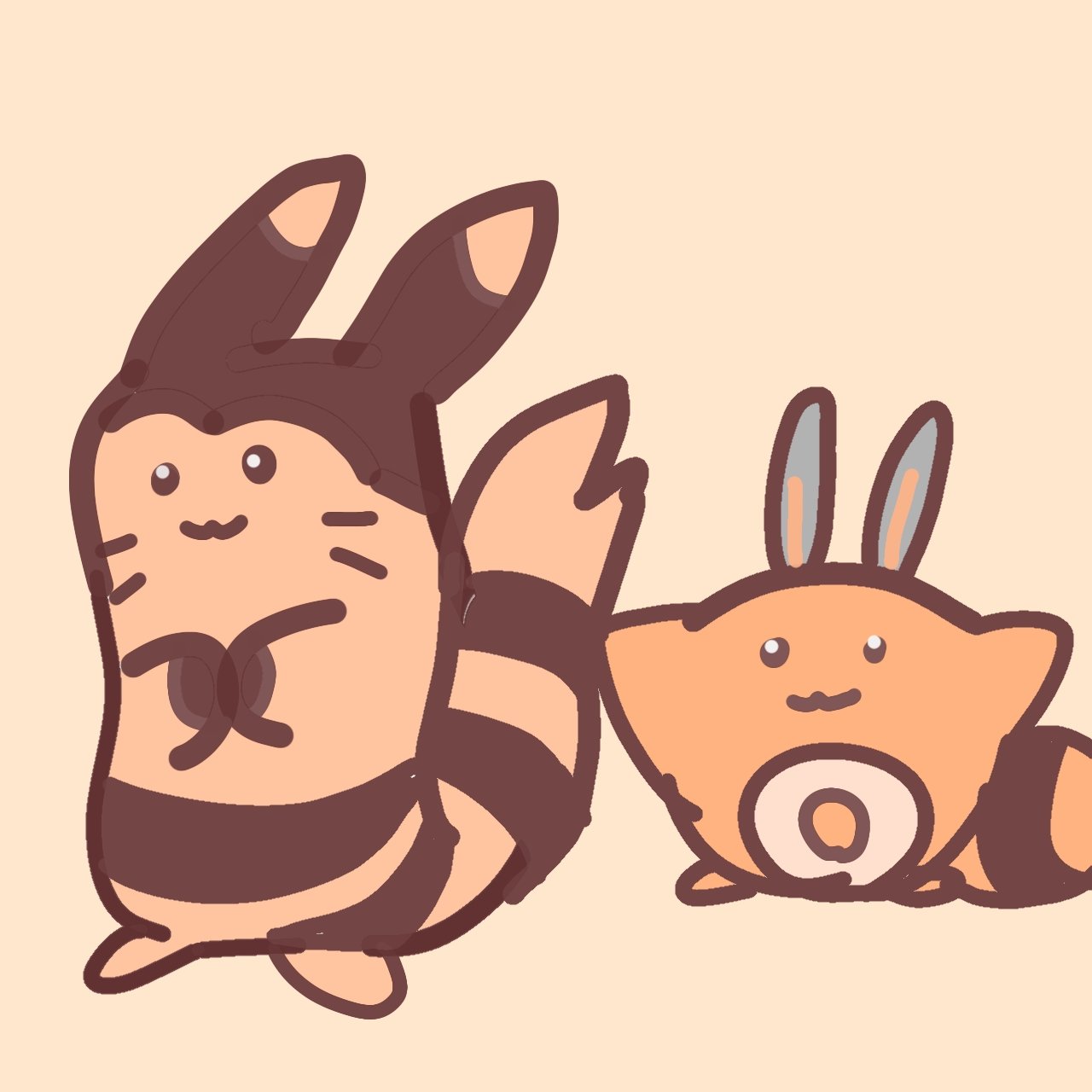 カピ オタチとオオタチ イラスト ポケモン T Co Ronflkvfen Twitter