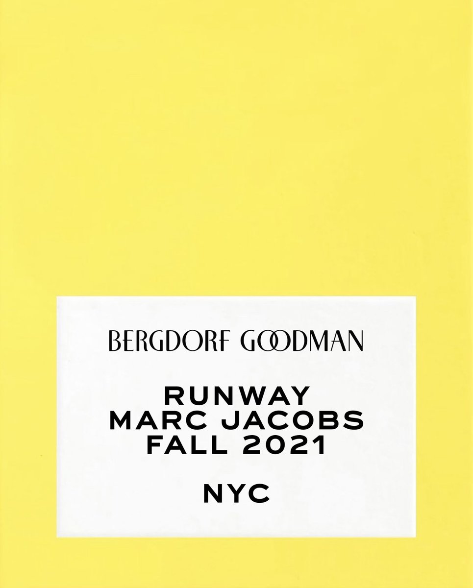 MARC JACOBS LIVE 💛 We invite you to watch Runway @marcjacobs Fall 2021 on the 5th Avenue façade of Bergdorf Goodman! The show will be projected live at 7pm on Monday, June 28, 2021, and will run on loop until 11pm.