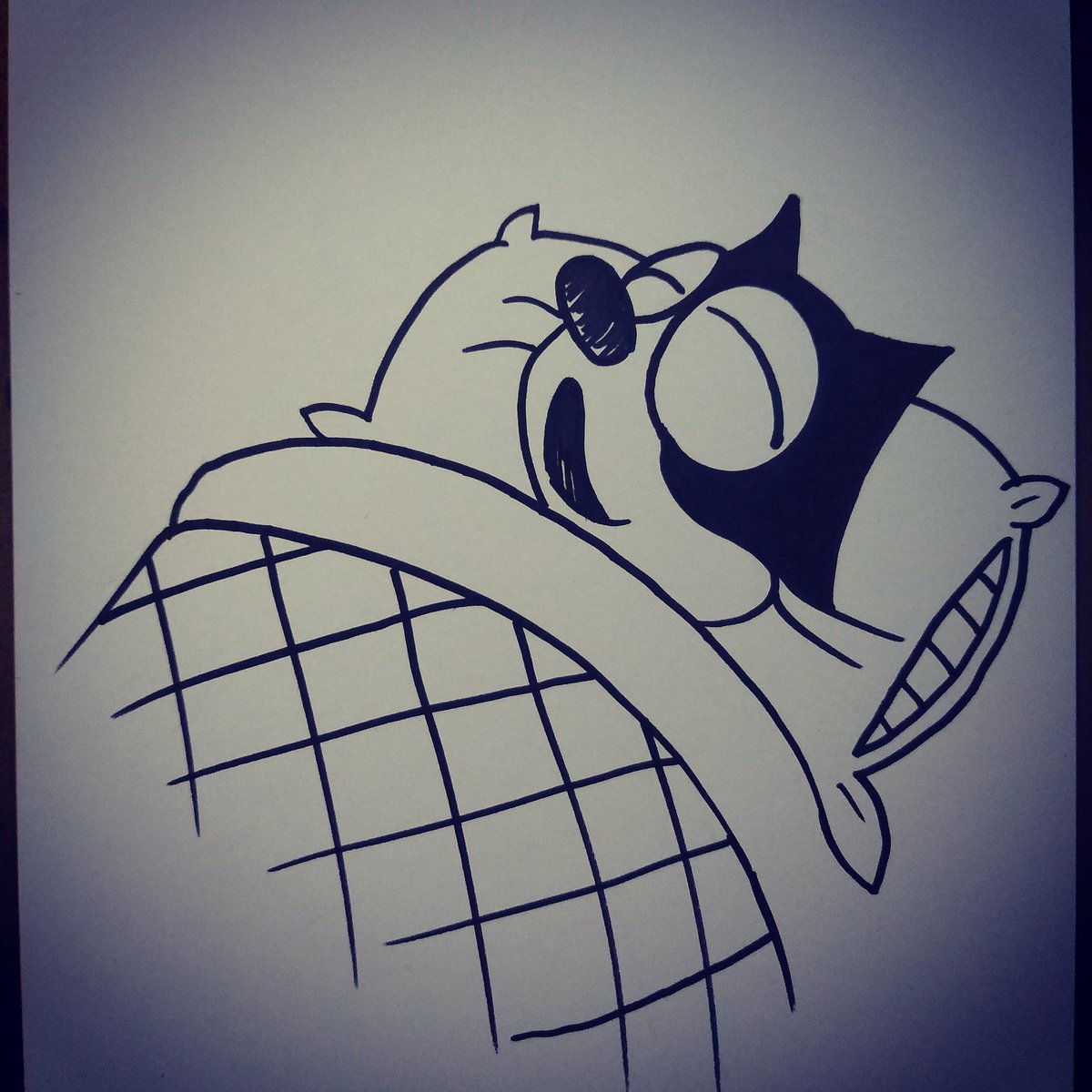 felix_comix's tweet photo. #zzzzz #felix #felixthecat #felixcomix #blackcatsmatter #sleepyhead #inkart #sharpiesketch https://t.co/gQdYSj4O77