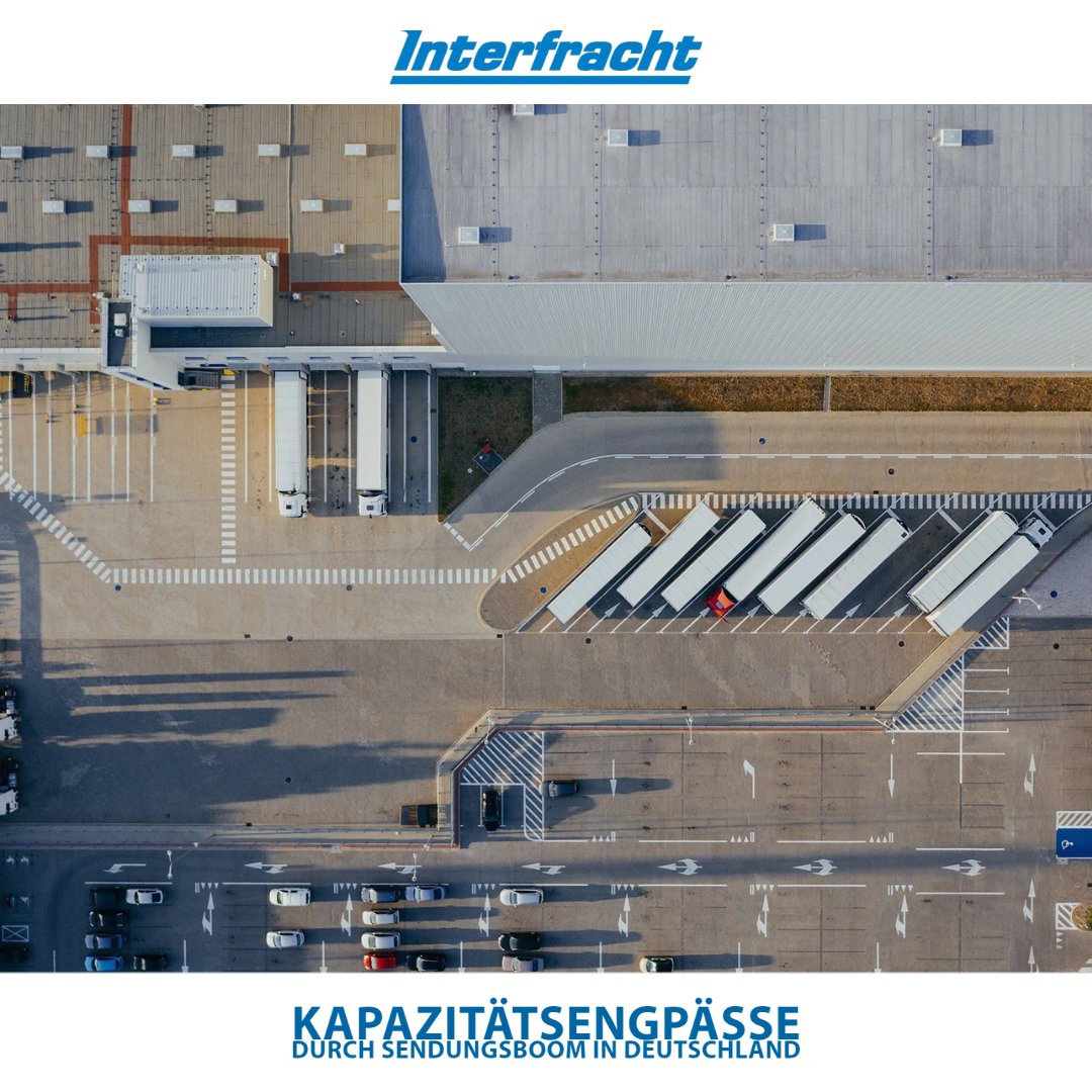 Interfracht's tweet photo. Durch ein Sammelgutaufkommen in Rekordhöhe entstehen #Kapazitätsengpässe sowohl bei B2B- als auch bei B2C-Sendungen. Gründe dafür sind ein weiterhin anhaltender Nachholbedarf aus dem letzten Jahr sowie das steigende #Konsumverhalten, das den Online-Handel anregt. https://t.co/GT56ibFWT4