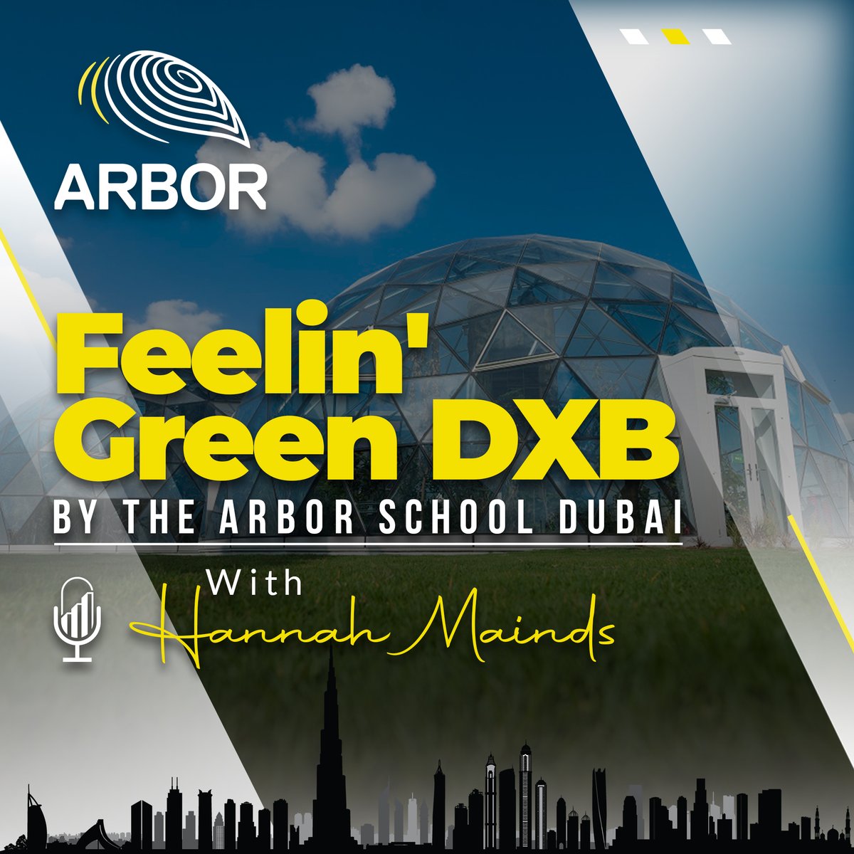 ArborDubai's tweet photo. Sound on! 
Currently listening to Feelin' Green DXB "Sustainable Fashion in the UAE" at  https://t.co/ameCXU9LcS 
The Arbor School’s podcast sharing views on local sustainability topics. Guests this week @shopretold and @heroeswearkapes. Be on the show! DM us for more. https://t.co/4C3pjxXCXI