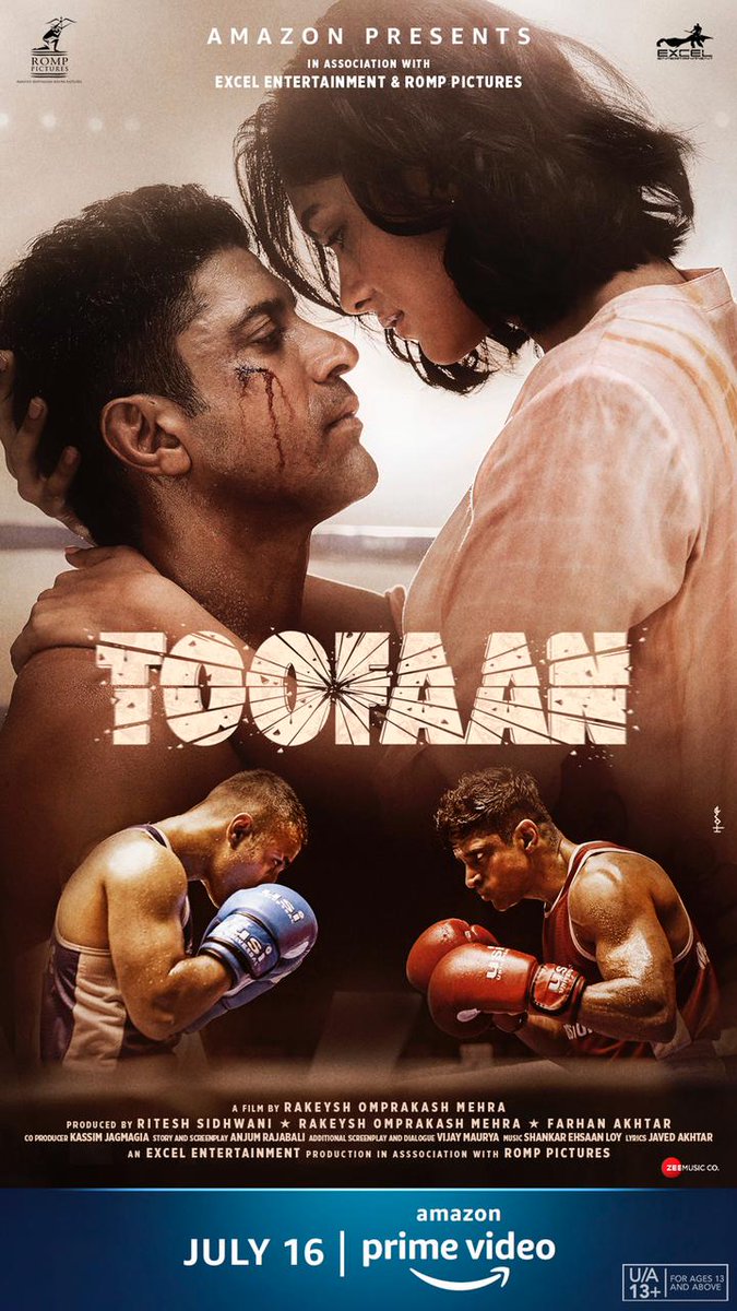 taran_adarsh's tweet photo. #TOOFAAN TRAILER DROPS ON 30 JUNE... #ToofaanTrailer will be unveiled on 30 June 2021... #Toofaan premieres 16 July 2021 on #AmazonPrimeVideo... Stars #FarhanAkhtar, #PareshRawal and #MrunalThakur... Directed by #RakeyshOmprakashMehra. #RiteshSidhwani #ToofanOnPrime https://t.co/jwHfetLHAm