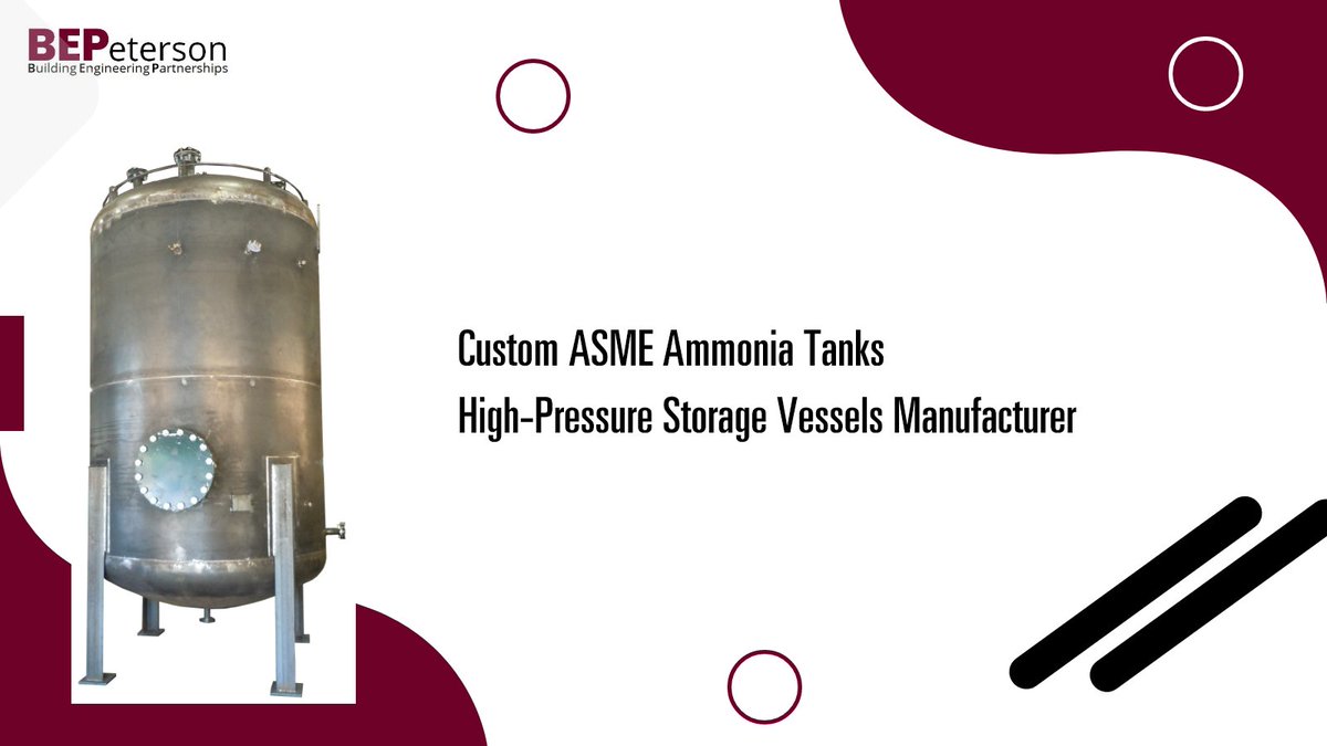 BEPeterson's tweet photo. #BEPeterson is a leading ammonia tank manufacturer. All vessels meet all applicable codes &amp; standards (#ASME, #PED, and #CRN). We provide material test certificates, full documentation, RT, &amp; hydro test reports prior to shipment. 
https://t.co/t0ZwpjZEGZ https://t.co/EBBNGCRvzD