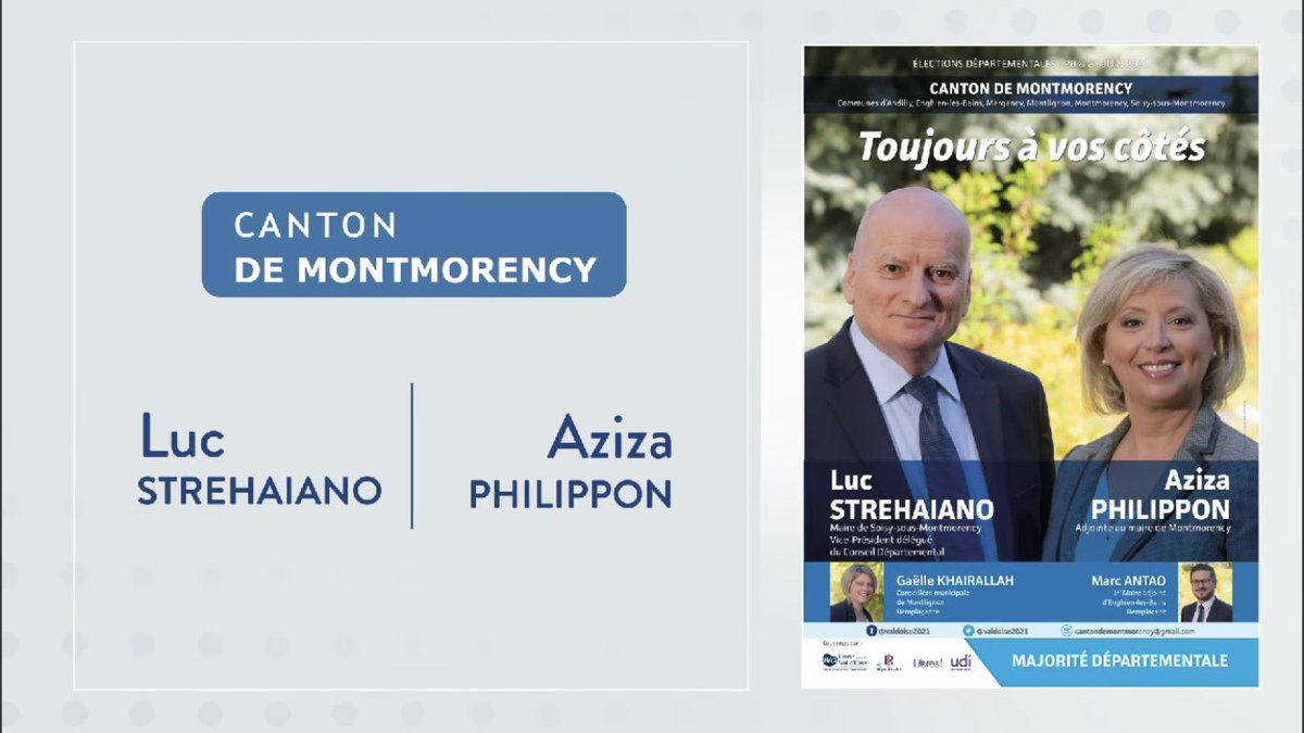 Union pour le Val d'Oise (@groupe_uvo) on Twitter photo ✅ Félicitations à nos candidats <a href="/AzPhilippon/">AZIZAPHILIPPON</a> et <a href="/LucStrehaiano/">Luc Strehaiano</a> élus sur le canton de #Montmorency avec 62,5 % des voix ! 🗳👏 #ÉlectionsDépartementales #ValdOise ✅ Félicitations à nos candidats <a href="/AzPhilippon/">AZIZAPHILIPPON</a> et <a href="/LucStrehaiano/">Luc Strehaiano</a> élus sur le canton de #Montmorency avec 62,5 % des voix ! 🗳👏 #ÉlectionsDépartementales #ValdOise