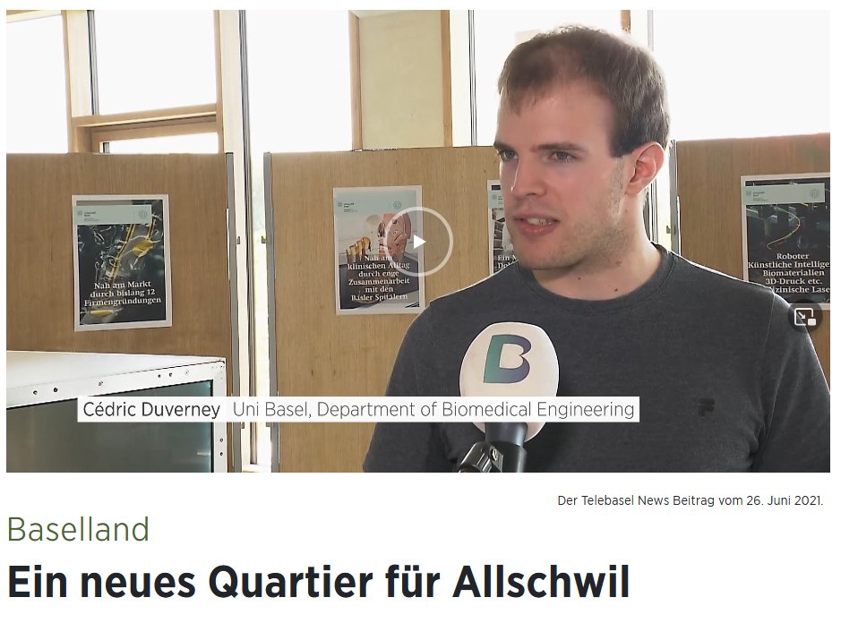 We're on TV! Watch Cédric appear on <a href="/Telebasel/">Telebasel</a> as he lists some benefits of @DBE_Unibasel moving to the new @parkbaselarea Main Campus: telebasel.ch/2021/06/26/ein…