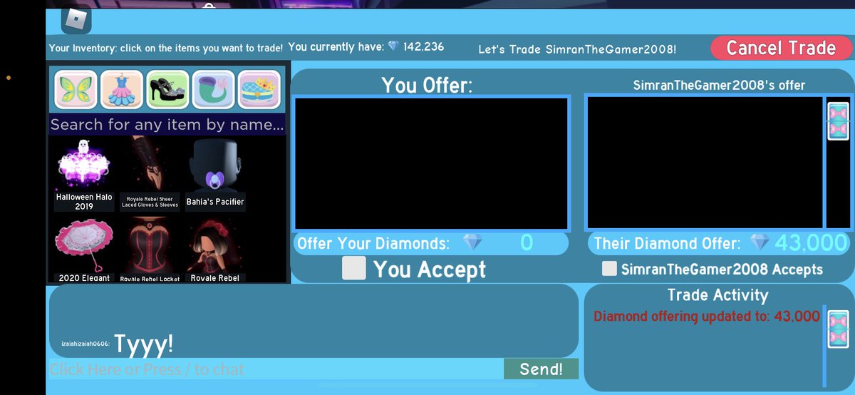 pettyprinxcess's tweet photo. @RoyaleSimrxn is trusted! We did a half trade they gave dims then I gave the knife and they gave me the rest! Tysm! https://t.co/ksMMPDkgKr