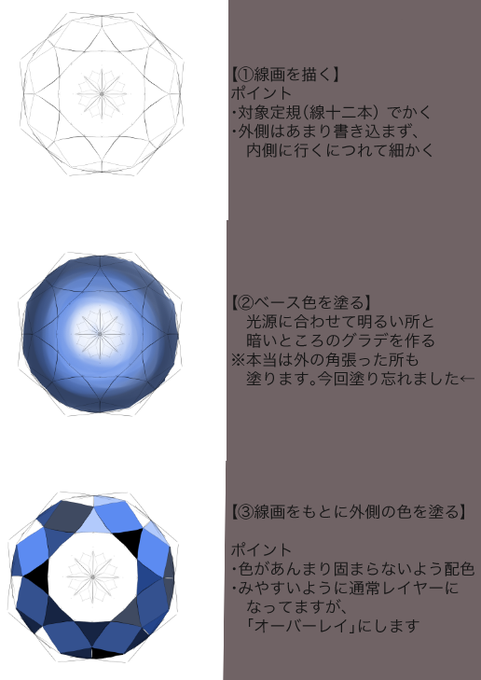 宝石の描き方のtwitterイラスト検索結果