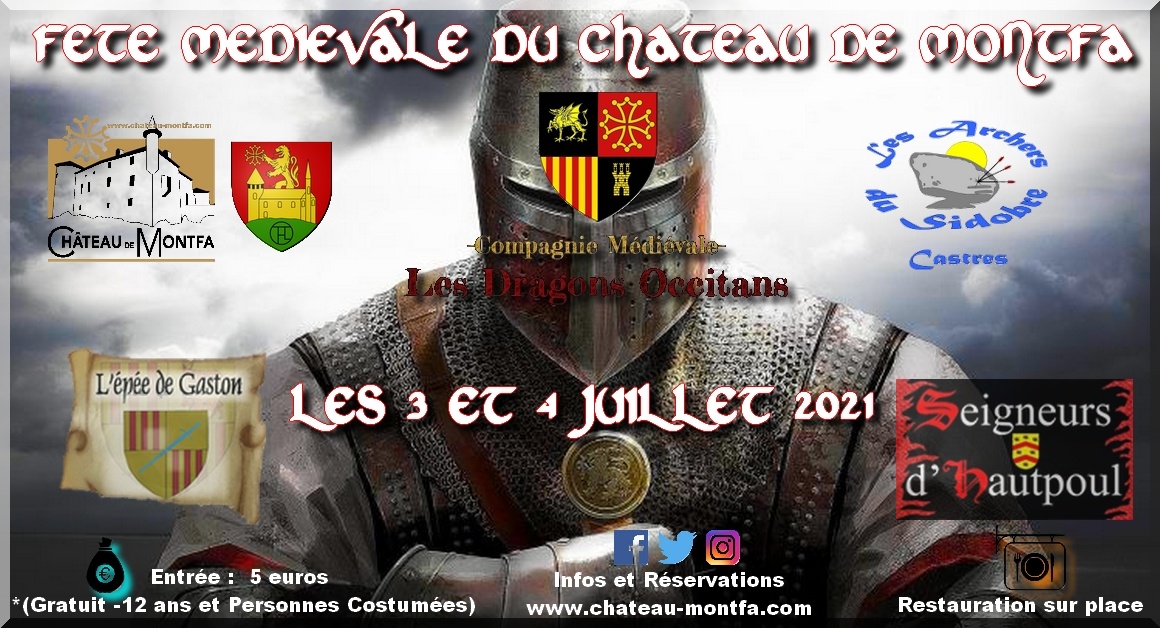 Médiévale Château de Montfa 2021 - Montfa: Fête Médiévale Château de Montfa les 3 et 4 juillet 2021. - Plus d'informations prochainement sur notre site internet une (...) dlvr.it/S2bGdF