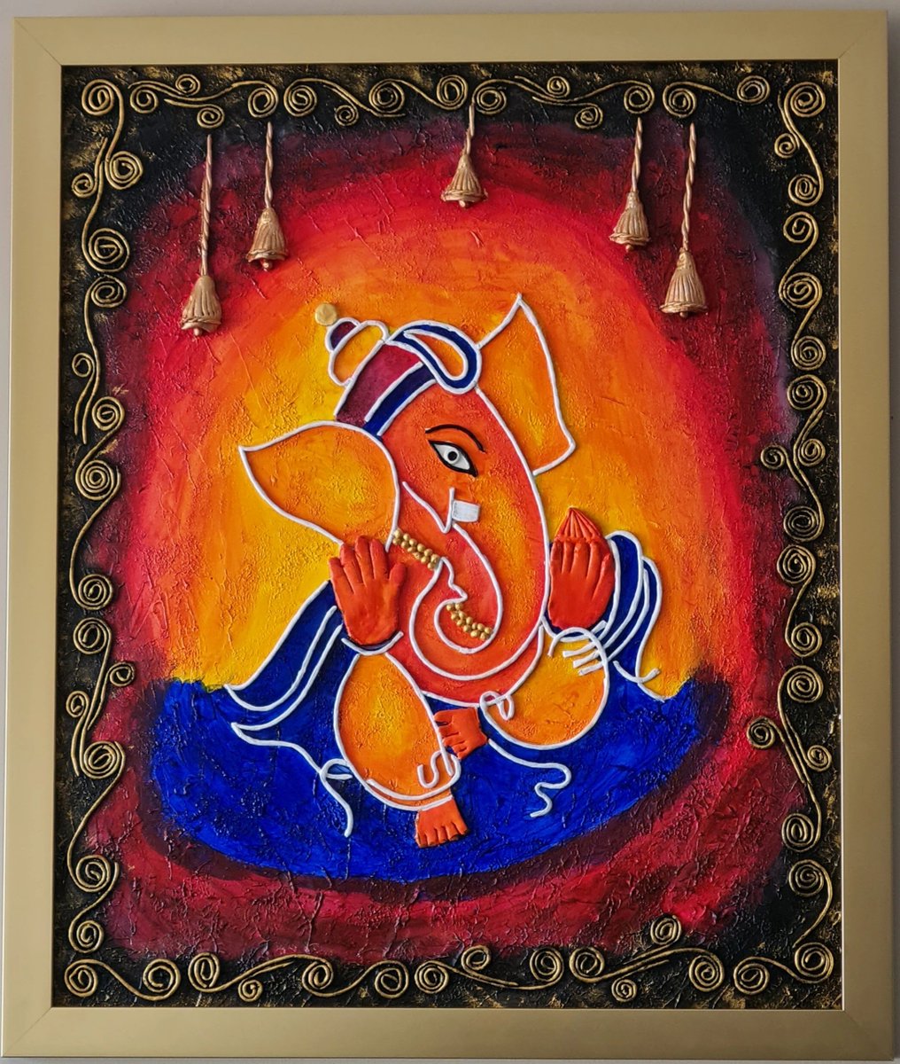 Lord Ganesha by Anu
#Ganesha #Acrylic #mixmedia #homedecor #giftitem #positivity #interiordesign #interiordecorating #buylocalart #interior2you #supportsmallbusiness #interiorstyling #interiordesigner #homeinspo #decor #ideasforhome #myroom #mydecor