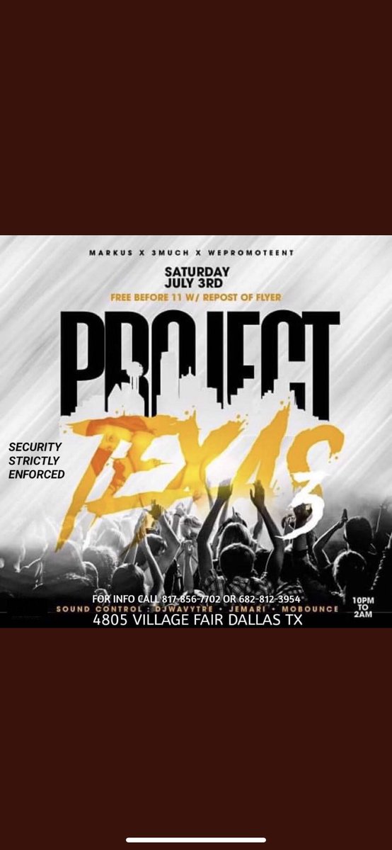 HambrickTe's tweet image. #ProjectTexas3 
Be there or hear about itttt🗣
 FREE BEFORE 11🥳🥳