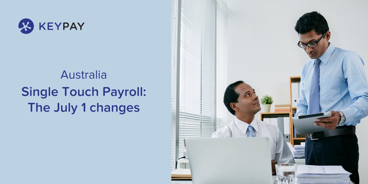 KeyPayApp's tweet photo. Australia! Don't be the last to know about your #SingleTouchPayroll obligations. From July 1, some exempt businesses will have to begin reporting via #STP.
Read more on the businesses currently exempt, new obligations for July 1 & how KeyPay helps: https://t.co/psySUdufsT https://t.co/FfgbQs1hjr