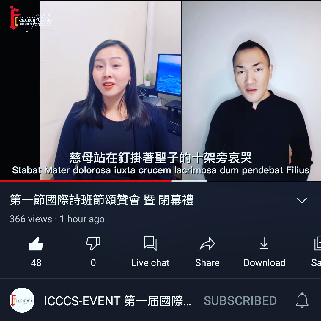 WayneChia87's tweet photo. International Church Choir Festival -- Closing Virtual Concert 

@icccs2020 #countertenor #soprano #StabatMater #Pergolesi https://t.co/NLomg7bvUp