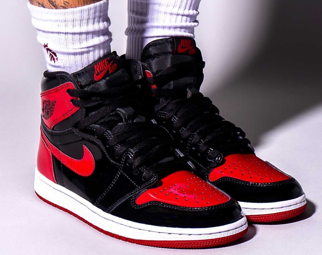 NIKE AIR JORDAN 1 High OG Bred Patent 28