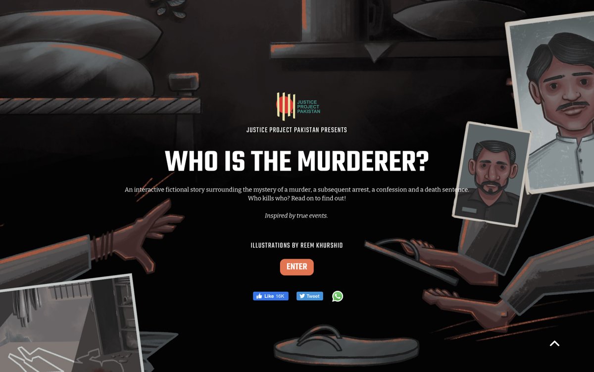 #WhoIsTheMurderer is OUT! Explore our interactive story on jpp.org.pk/whoisthemurder… to find out who killed who. Illustrations by @ReemKhurshid #CriminalizeTorture