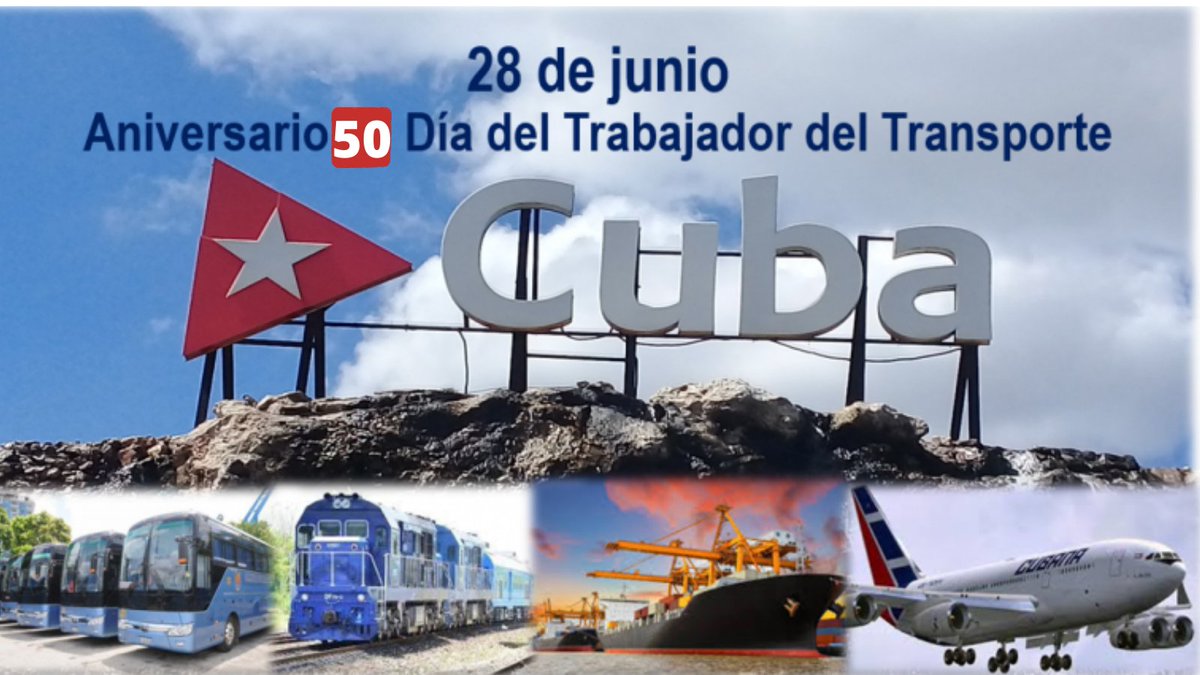 En #Cuba 🇨🇺 el Día del Trabajador del Transporte se celebra cada 28 de junio desde hace 50 años para reconocer la labor de los afiliados al Sindicato del Transporte y la voluntad de avanzar en el servicio de transportación. #TransporteCuba #VamosPorMas