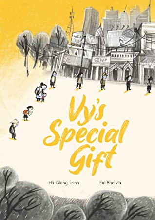 Today's #kidlit Tweet is VY'S SPECIAL GIFT by <a href="/alvafir/">HG Trinh</a> illust by Evi Shelvia. A pandemic story set in Vietnam, this book, created in partnership with <a href="/RoomtoRead/">Room to Read</a> and <a href="/ThePeaceStudio/">The Peace Studio</a>, provides a message of hope and kindness thru a young girl in the midst of hunger and sadness.
