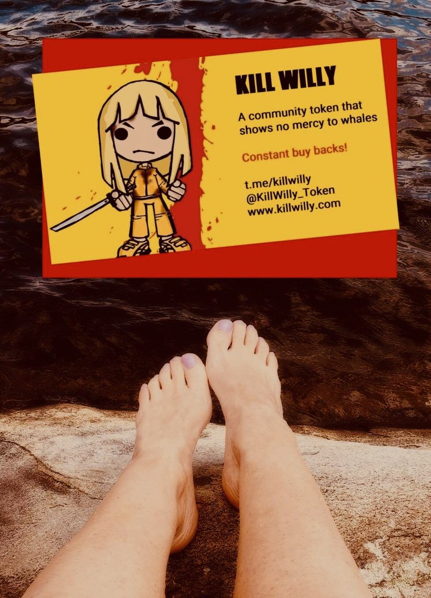 KryptoKatt720's tweet photo. @elonmusk What rhymes with Tweet 🤔 good guess ‘Feet’…And these are some happy ones 😘…I made $$$ on my newest and feistiest crypto token KILL WILLY! Trending #2 yeah baby! Jump in on this while the water’s hot 😉 https://t.co/OigwquGc4H