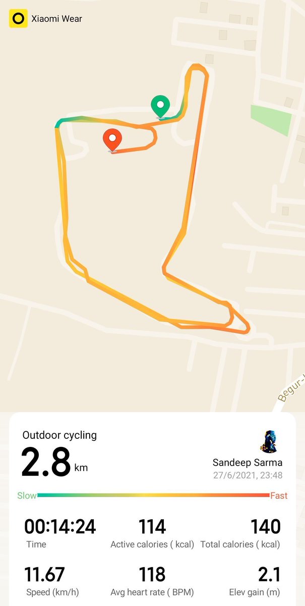 sandeep9sarma's tweet image. Went for a quick late night riding session before sleeping. Great tracking courtesy #MiWatchRevolveActive