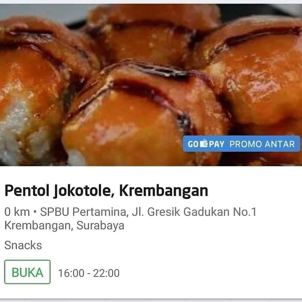 AchmadSupriyad's tweet photo. PENTOL JOKOTOLE

Hari : SENIN.       : Tgl  28  -  JUNI   - 2021
Buka  Jam           : 14:00    -  22:00
#LOKASi  pintu Keluar.. Pombensin
Tempat SPBU pertamina  jl. Gresek Gadukan timur no.01 kemayoran,krembangan,
Dekat pasar P.P.I https://t.co/eB5JdvpSlZ