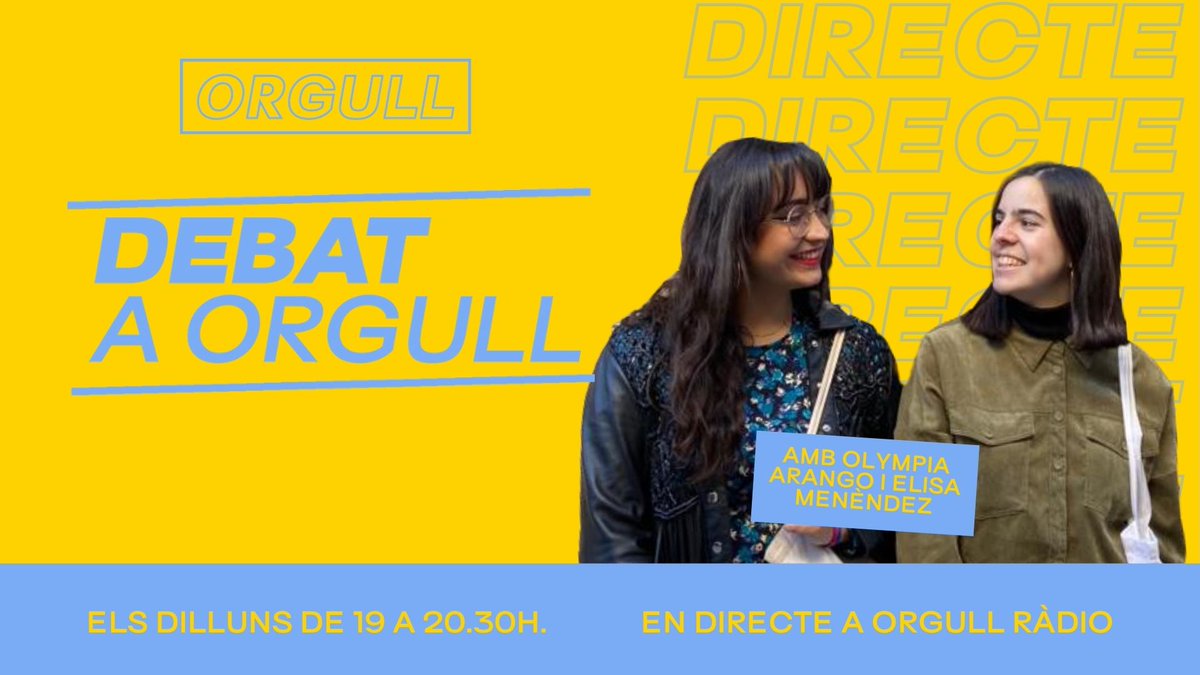 OrgullRadio's tweet photo. 🔴 Ara en directe #DebatAOrgull per parlar de l'Orgull crític, capitalisme i el pinkwashing
L'@ArangoOlympia i @elisamenlo conversen amb @RubenSerranoM i @mgiraltca
📻 https://t.co/juvnjlaCUD https://t.co/Zk1Yg7EV8Q