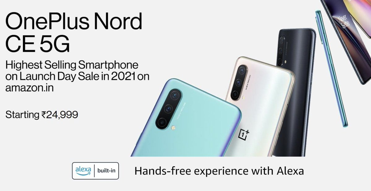geekyranjit's tweet photo. Did OnePlus stop selling the base variant of the Nord CE that was at Rs 23K coz seeing this new banner on Amazon India, that says Nord CE starts at Rs 24,999 check https://t.co/fv1H4YC2Vm Confused? https://t.co/oyzwV74oDq