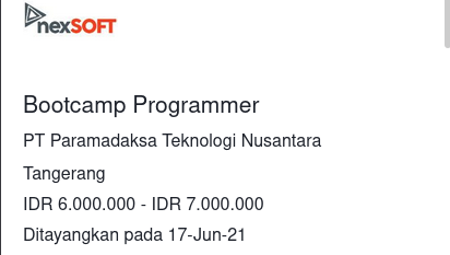 Sebutsaja__'s tweet photo. IT Consultants

Bbrp konsultan IT yg membuka rekrutmen melalui boot camp. Ini sebetulnya OJT, jd kalian dpt insentif 90-110rb per hari dibayar akhir bulan.

NOTE: ada ikatan dinas sekitar 2 thn ya! mereka juga berharap kalian tdk pindah ke pesaing, klo mau pindah palingan ke user https://t.co/IGtzJyAQpz