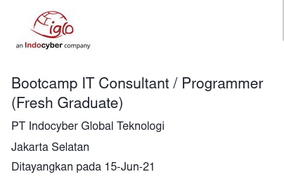 Sebutsaja__'s tweet photo. IT Consultants

Bbrp konsultan IT yg membuka rekrutmen melalui boot camp. Ini sebetulnya OJT, jd kalian dpt insentif 90-110rb per hari dibayar akhir bulan.

NOTE: ada ikatan dinas sekitar 2 thn ya! mereka juga berharap kalian tdk pindah ke pesaing, klo mau pindah palingan ke user https://t.co/IGtzJyAQpz