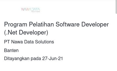 Sebutsaja__'s tweet photo. IT Consultants

Bbrp konsultan IT yg membuka rekrutmen melalui boot camp. Ini sebetulnya OJT, jd kalian dpt insentif 90-110rb per hari dibayar akhir bulan.

NOTE: ada ikatan dinas sekitar 2 thn ya! mereka juga berharap kalian tdk pindah ke pesaing, klo mau pindah palingan ke user https://t.co/IGtzJyAQpz