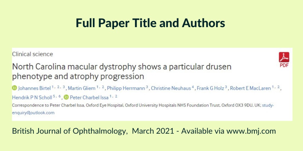 YoungRetina's tweet photo. Multimodal characteristics of North Carolina macular dystrophy https://t.co/3ka5SZEAIb #retina #ophthalmology #maculardystrophy https://t.co/lHtFyJXnAR