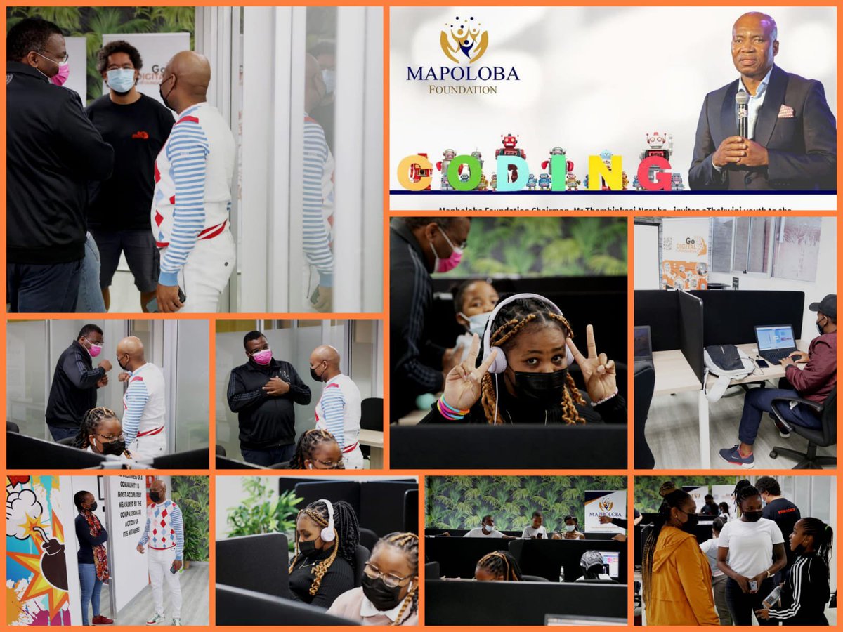 Tnngcobo's tweet photo. #mapholobafoundation and #godigitalsafoundation have successfully completed a two day computer coding training for kids. On the last day they presented assignments on apps they created #takingSAtothefuture https://t.co/ujzeCsntZL