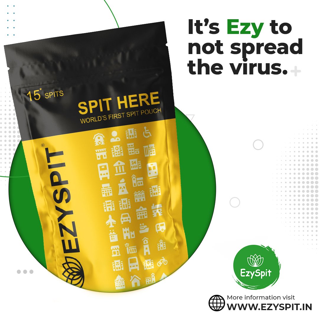 EzySpit's tweet photo. It’s Ezy to not spread the virus with Ezyspit spit pouches, designed to prevent spillage & lock the virus present in the saliva.
#EzySpit #spittingcup #spitpouch #spittoon #vomitbag #covid19 #virusfree #beresponsible #innovation #ecofriendly #antispit #cleanIndia #swachchbharat https://t.co/LrgmoLaoB1