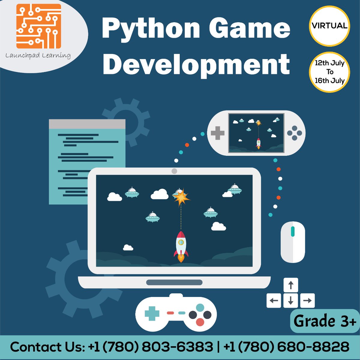 LaunchPadLearn1's tweet image. Learn how games work &amp;amp; how to create them in Python

What you&apos;ll learn

Create 2D and 3D videogames
Learn how to make videogames with various tools
Expand your python skills by learning GDScript
Learn the basics of videogame design

#pythongames #coding #summercamp #codingforkids