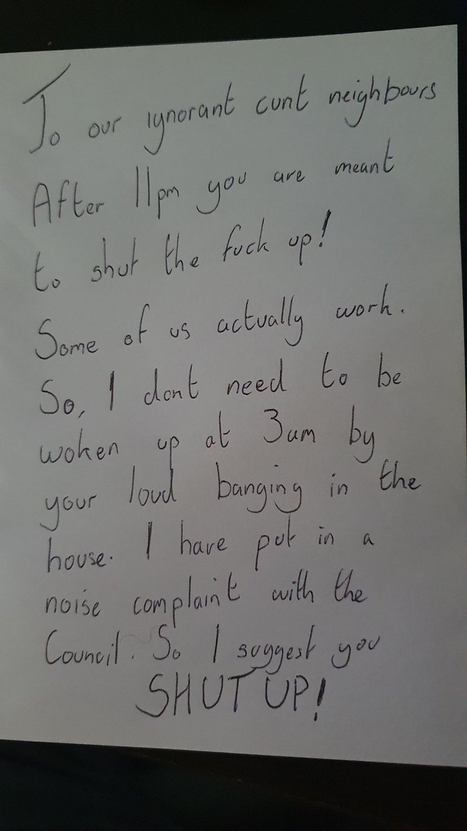 Grumpy_Cabbage's tweet image. Got to love being woken up at 3am by the neighbours. Almost every damn day!

#Ignorance #neighboursfromhell #angry #tired #fedup