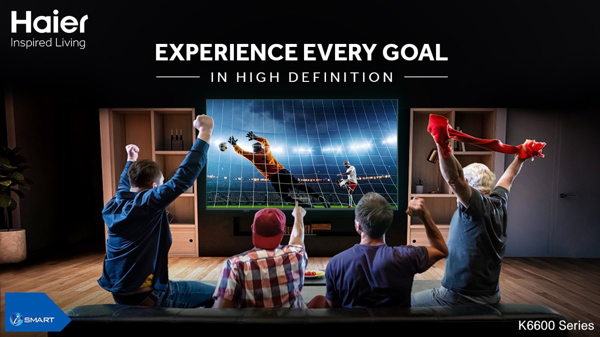 IndiaHaier's tweet photo. The energy at #UEFA Champions League is limitless and so can be your viewing experience! #FeelTheThrill of #EURO2020 on an all-screen, Bezel-less display with Haier Smart TV!
#UEFAEuro2020 #UEFAChampionsLeague #FootballSeason #HaierLED #K6600Series #InspiredLiving #HaierIndia https://t.co/zI0X9vs5en