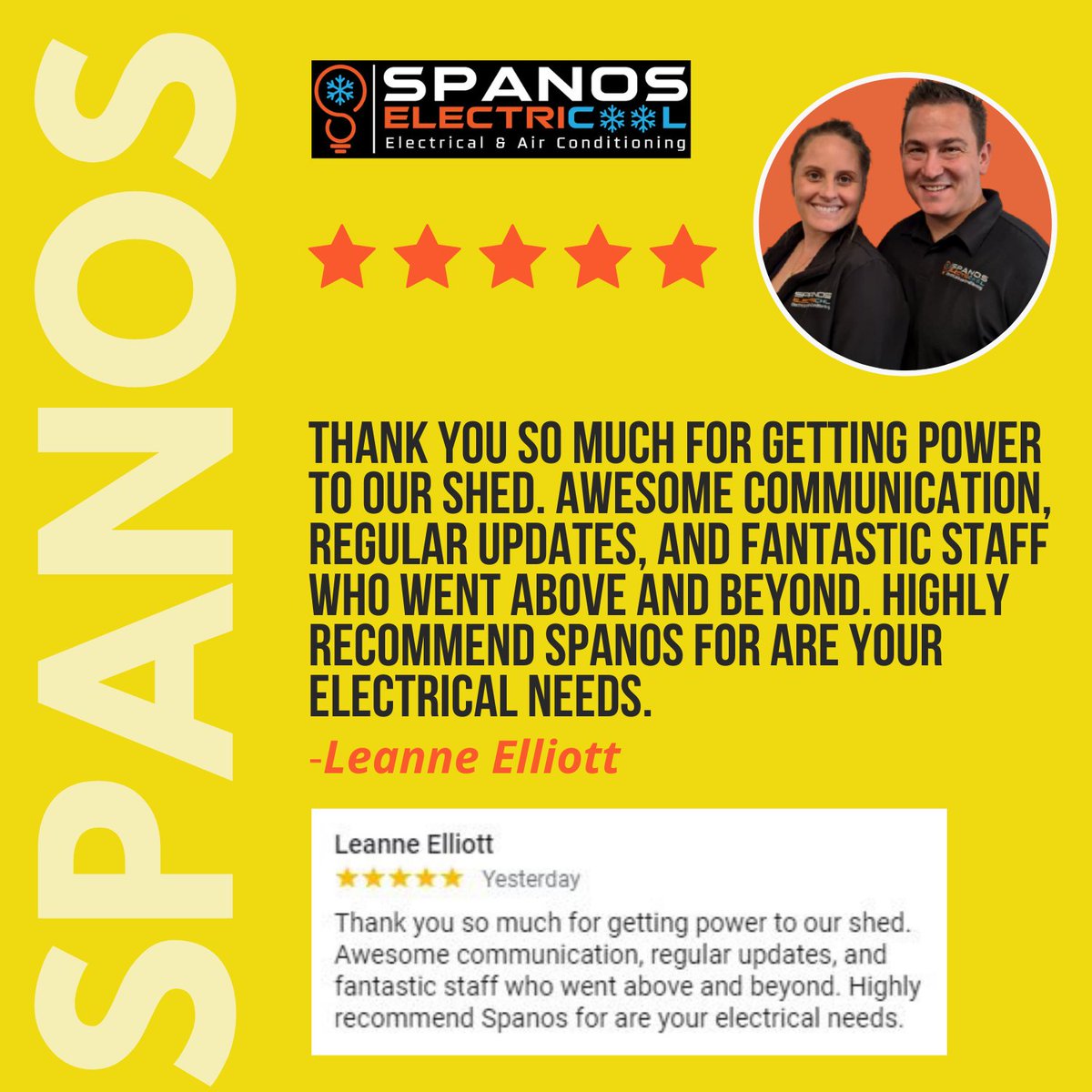 SElectricool's tweet image. A satisfied customer is the best business strategy of all. -Michael LeBoeuf

Thanks, Leanne Elliott for the positive feedback. 😍
spanoselectricool.com.au

#MondayTestimonial #PowerInstallation #PowerWiring #ElectricalRepairServices #localsparky #sparkylife #localsparky